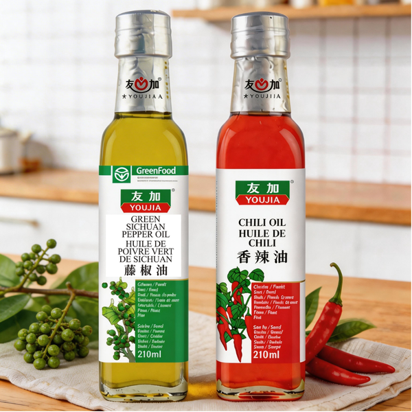 Chili & Green Pepper Oil Set - 210ml x 2
