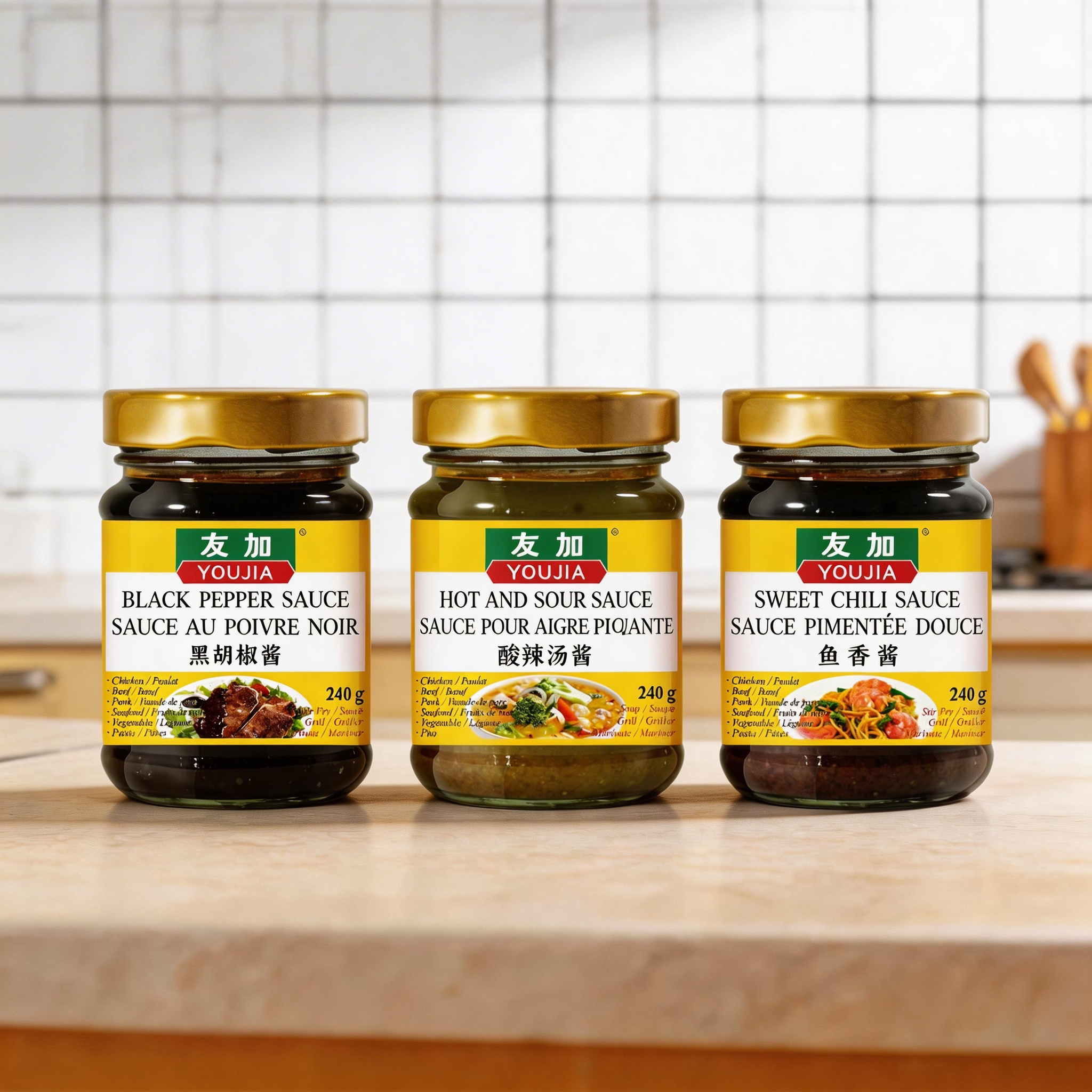 Sweet Chili, Black Pepper & Hot and Sour Sauce (3-Pack)