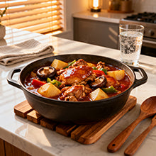 Savory Braised Chicken with Mushroom and Potatoes