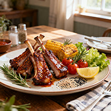 Spicy BBQ Ribs and Vegetables