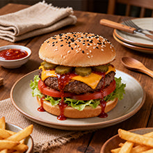 Beef Burger with Spicy Sauce
