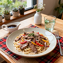 Black Pepper Beef Pasta